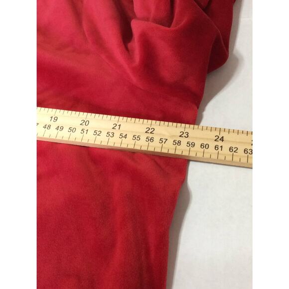 Woman Within Women's Velvet Velour Button Up Shirt Top Red Long Sleeves 14-16/M - Picture 8 of 13